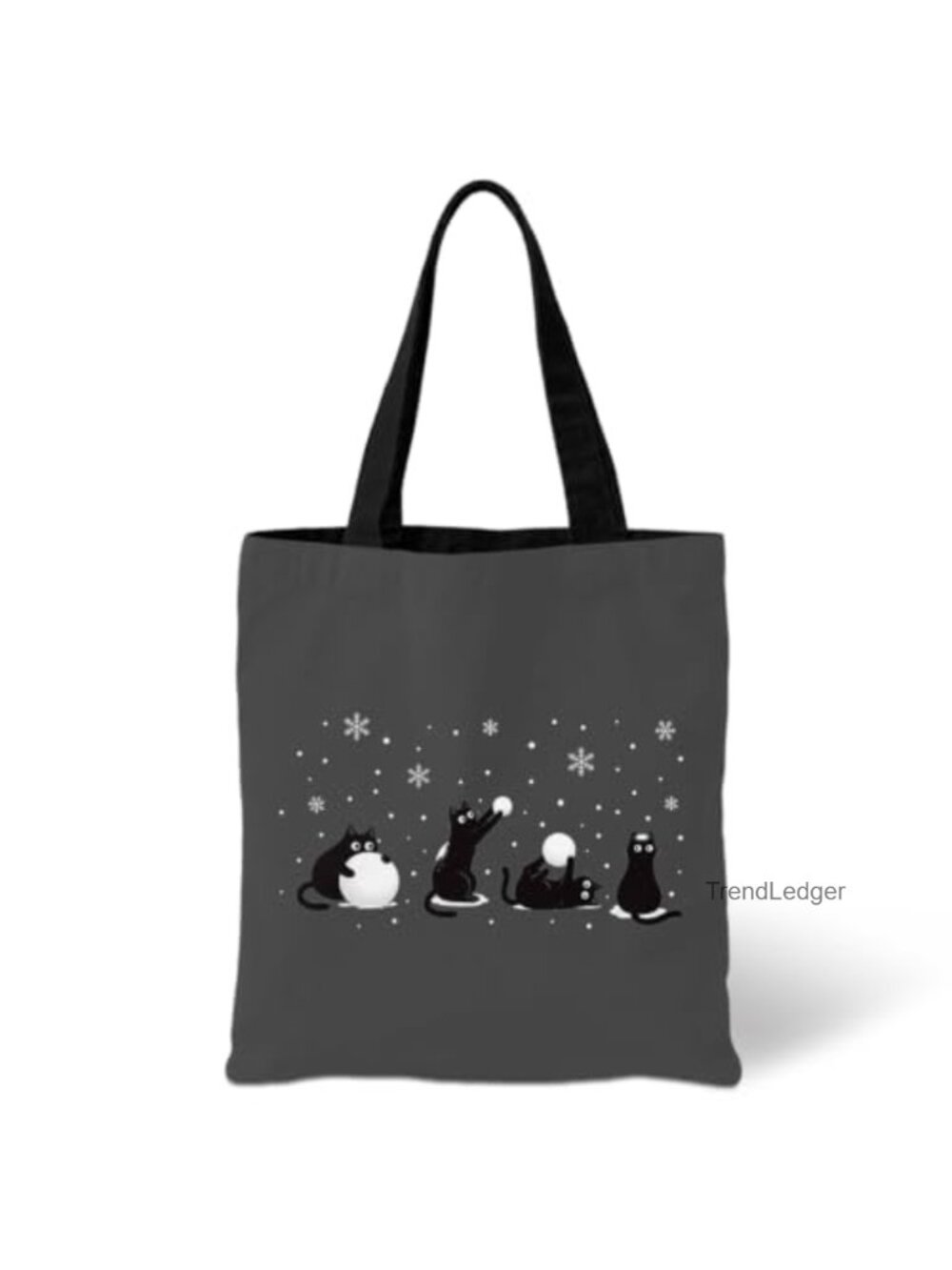 Funny Christmas Animal Graphic Tote Bag Reusable Holiday Carryall